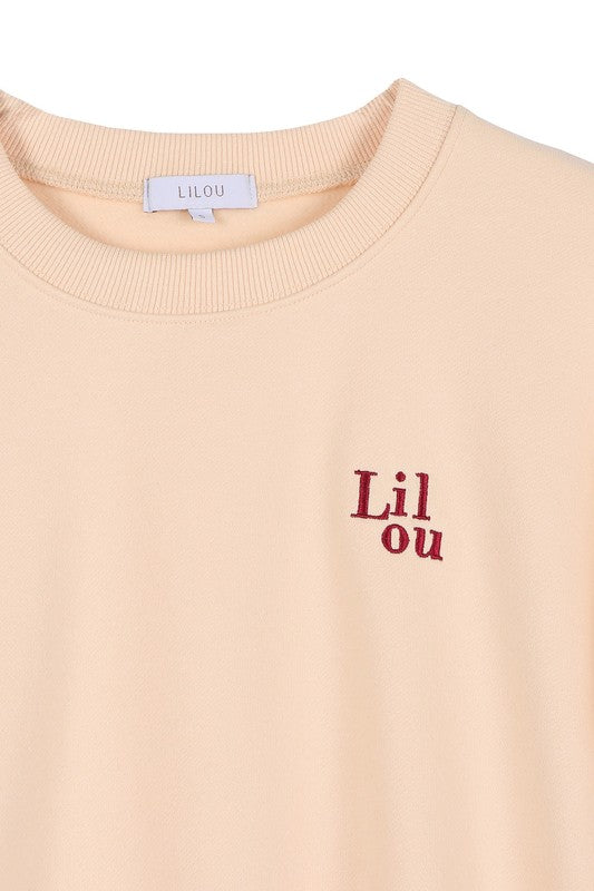 Lilou Cream Sweatshirt With Embo