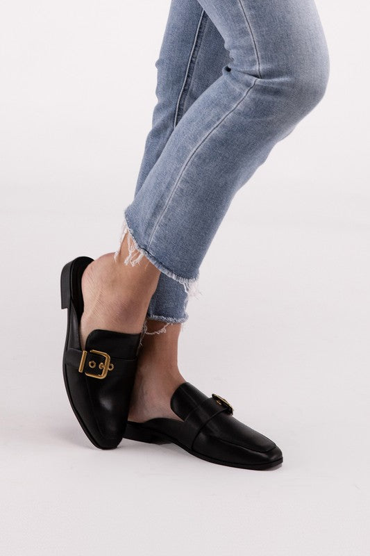 Fortune Dynamic Chantal-S Buckle Backless Slides Loafer Shoes