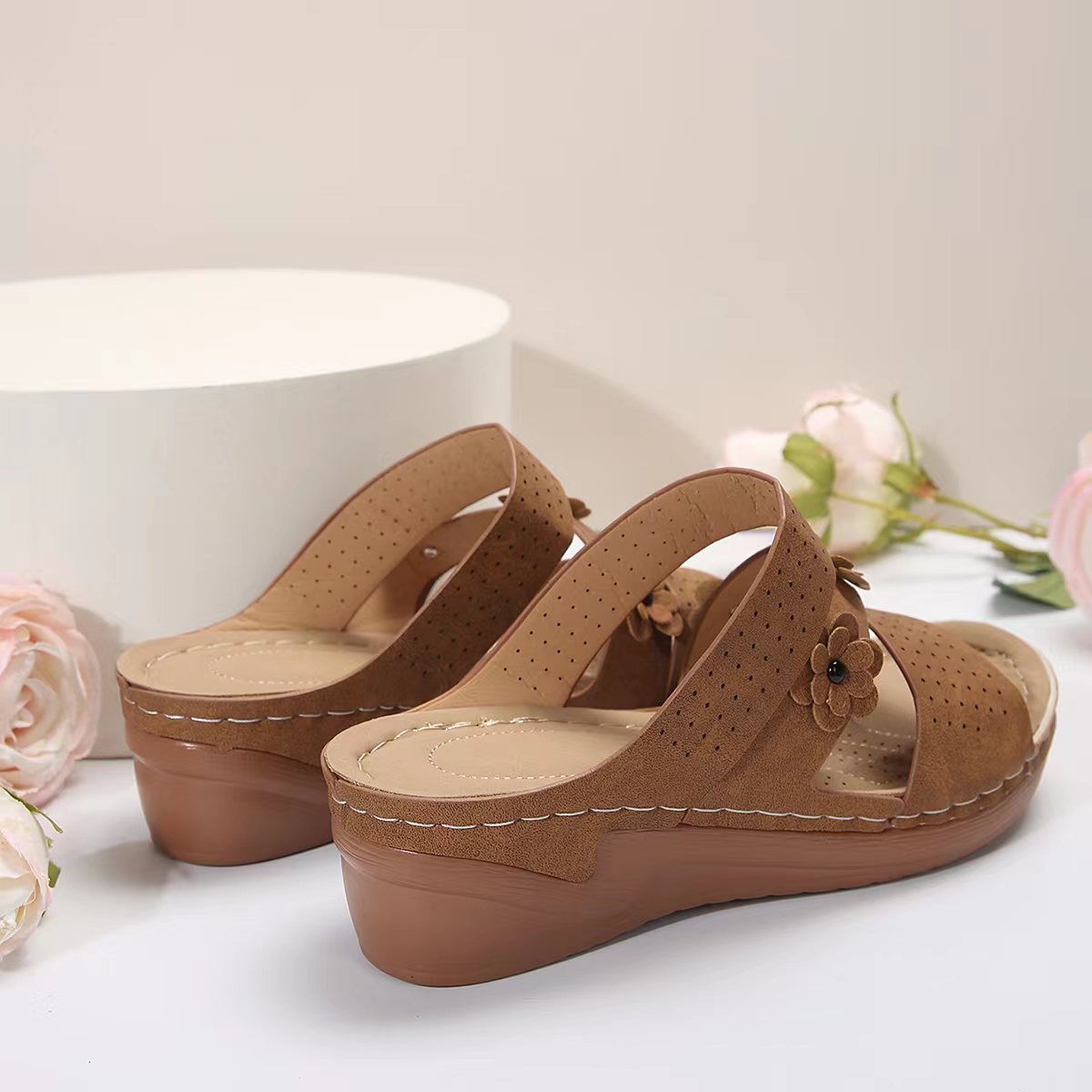 Flower PU Leather Sandal