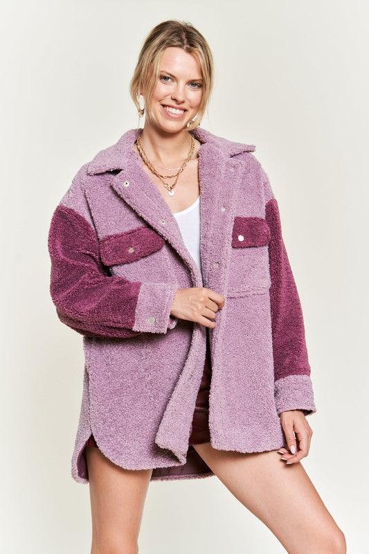 Color Block Sherpa Jacket - Jacket