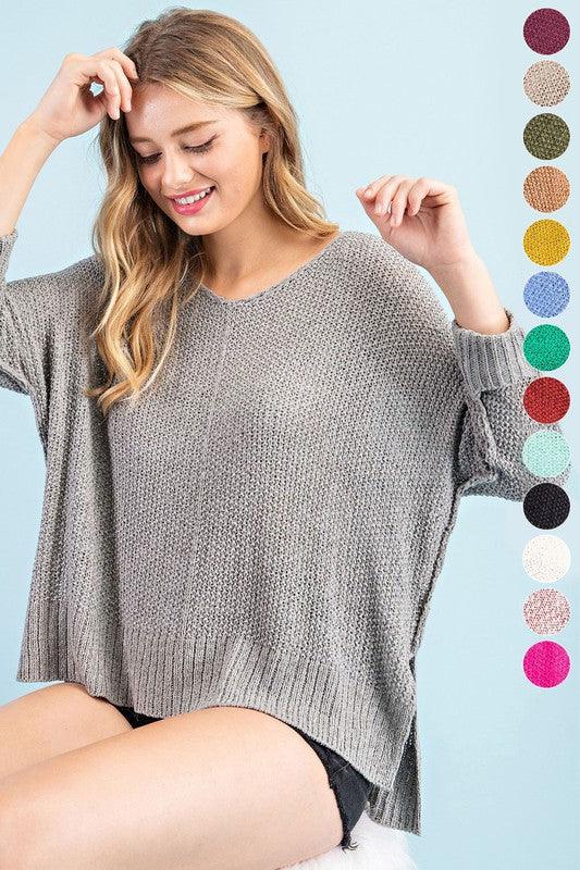 eesome V-Neck Knit Sweater - Sweater