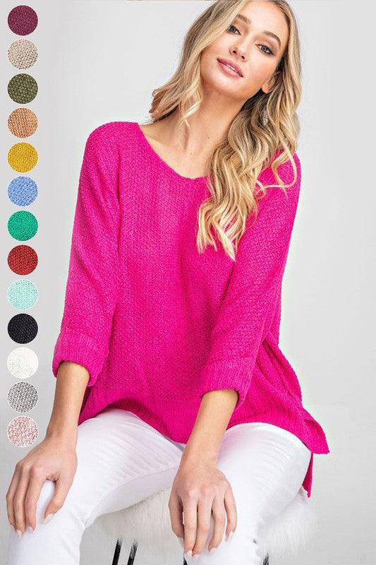 eesome V-Neck Knit Sweater - Sweater