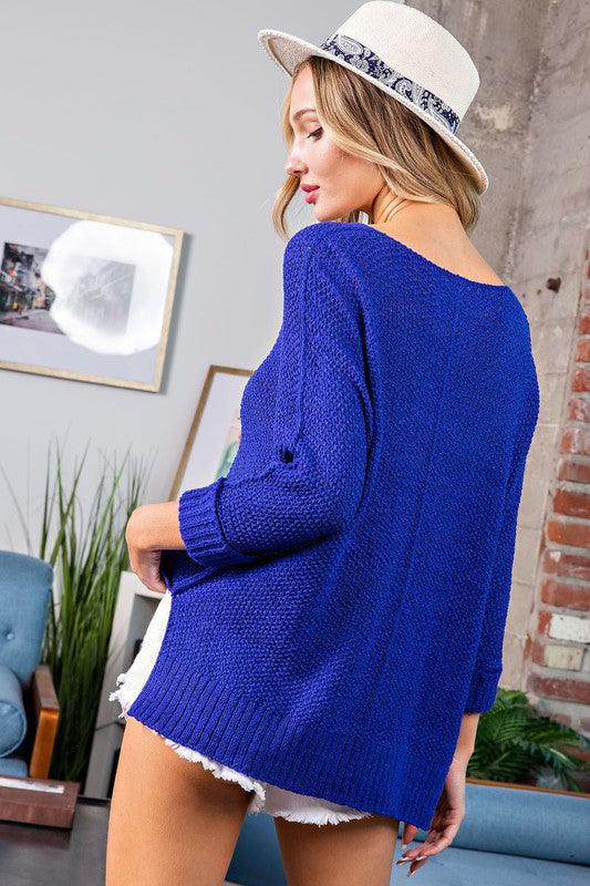 eesome V-Neck Knit Sweater - Sweater