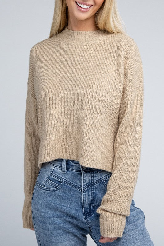 Ambiance Apparel Mock Neck Pullover Sweater