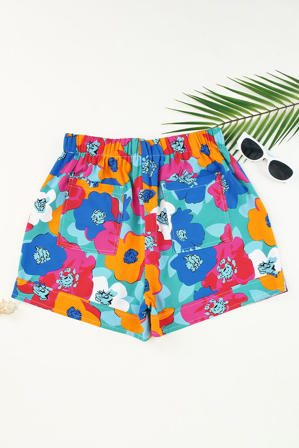 Floral Drawstring High Waist Shorts