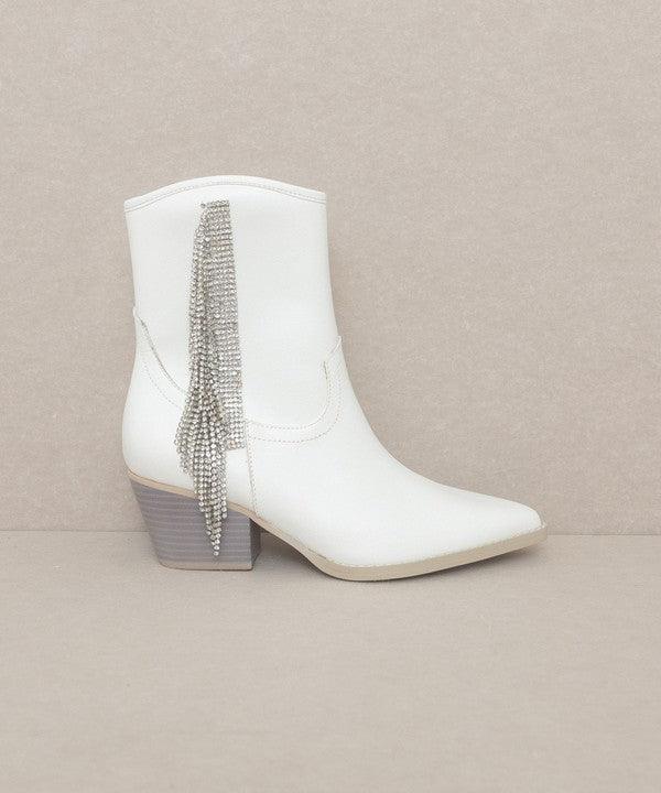 Oasis Society Rowan - Rhinestone Fringe Boot - 