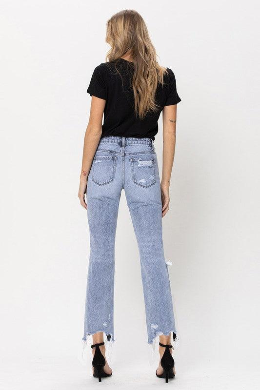 Super High Rise 90's Vintage Straight Crop Jeans - Jeans