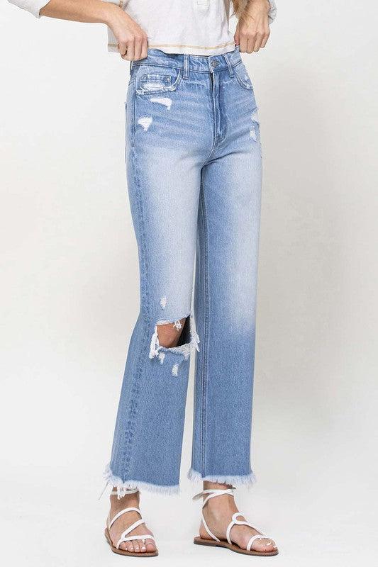 90's Vintage Ankle Flare Jeans - Jeans