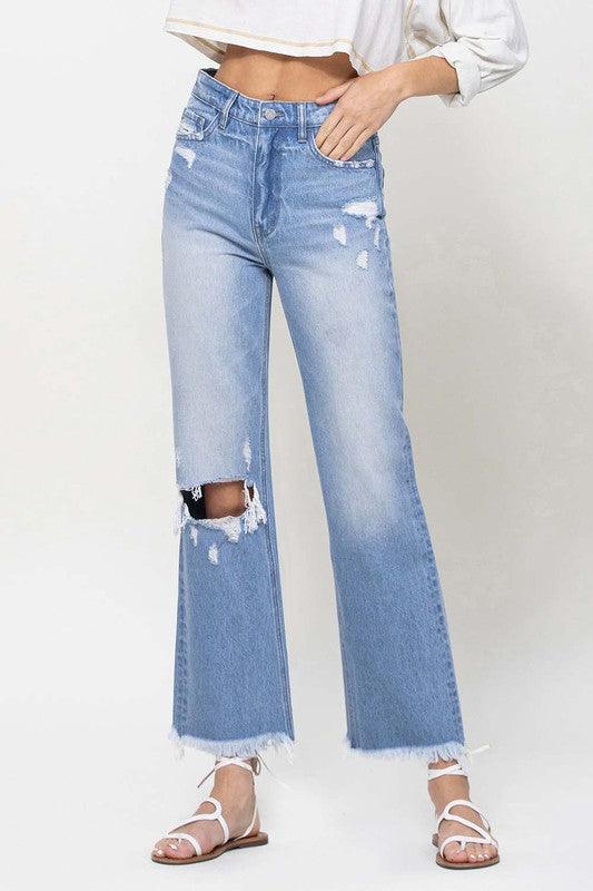 90's Vintage Ankle Flare Jeans - Jeans