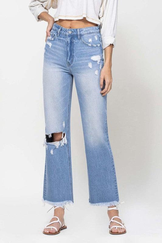 90's Vintage Ankle Flare Jeans - Jeans