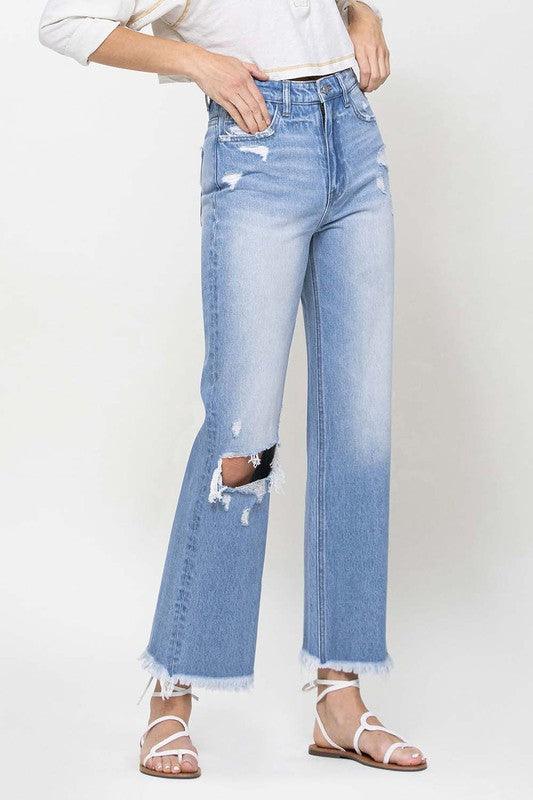 90's Vintage Ankle Flare Jeans - Jeans