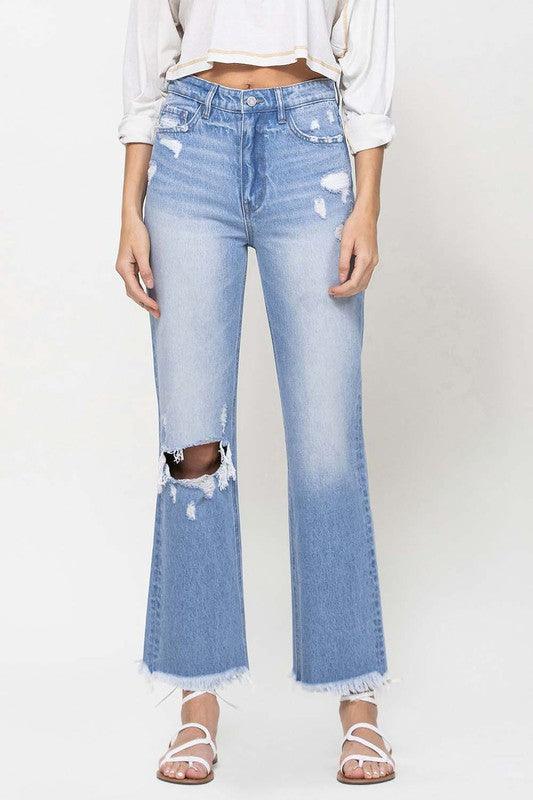 90's Vintage Ankle Flare Jeans - Jeans