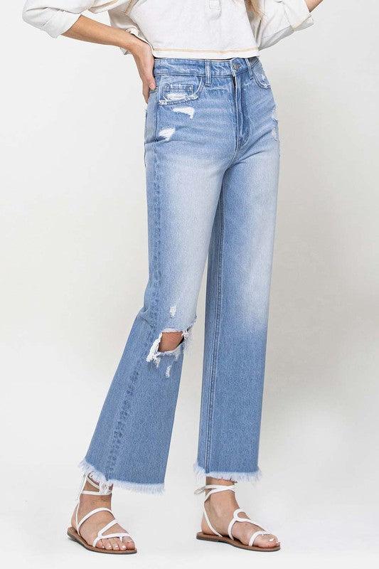 90's Vintage Ankle Flare Jeans - Jeans