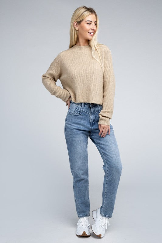 Ambiance Apparel Mock Neck Pullover Sweater