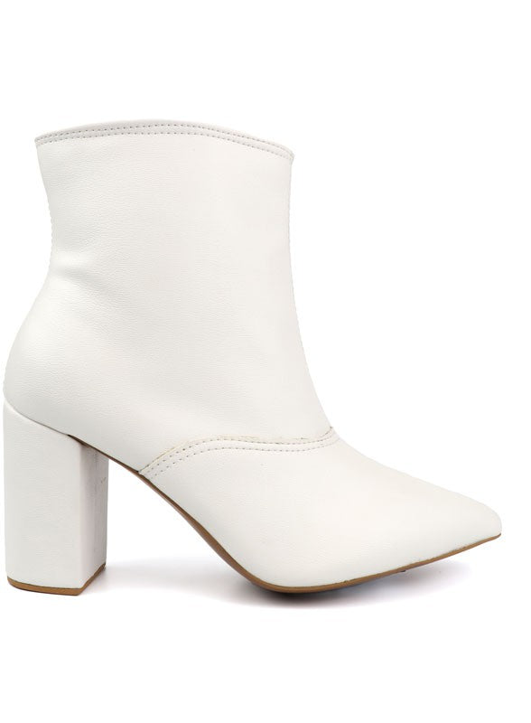 Pointed Toe Bootie with a Block Heel