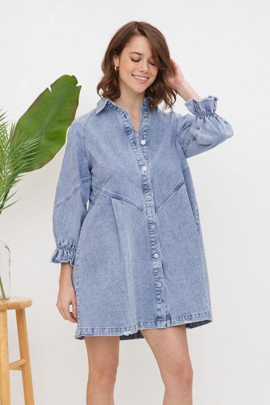 Washed Denim Dress - 