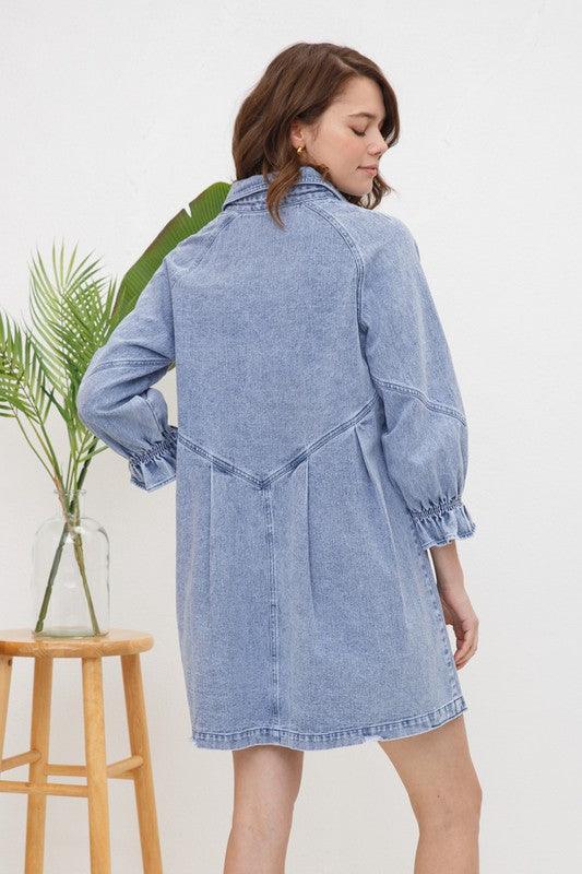 Washed Denim Dress - 