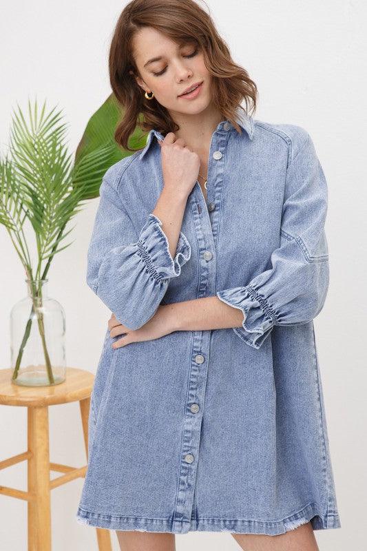 Washed Denim Dress - 