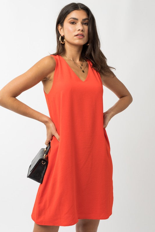 Gilli Sleeveless V-Neck Dress