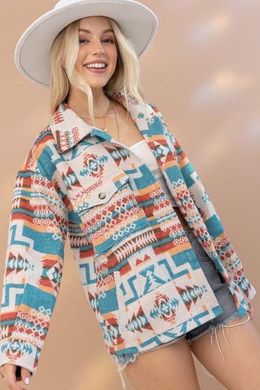 Aztec Western Shacket - Jacket