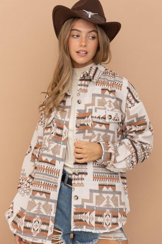 Aztec Western Shacket - Jacket