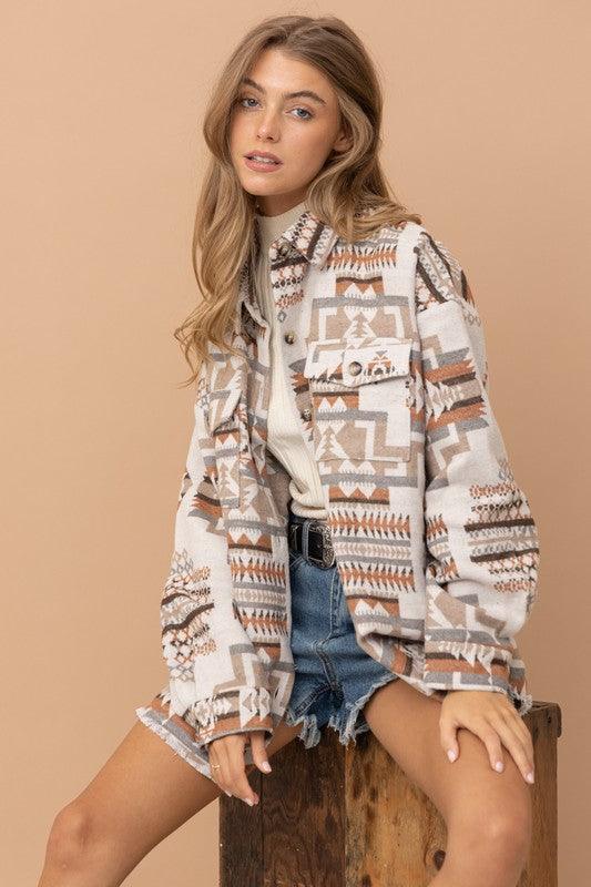 Aztec Western Shacket - Jacket