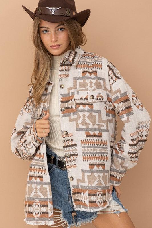 Aztec Western Shacket - Jacket