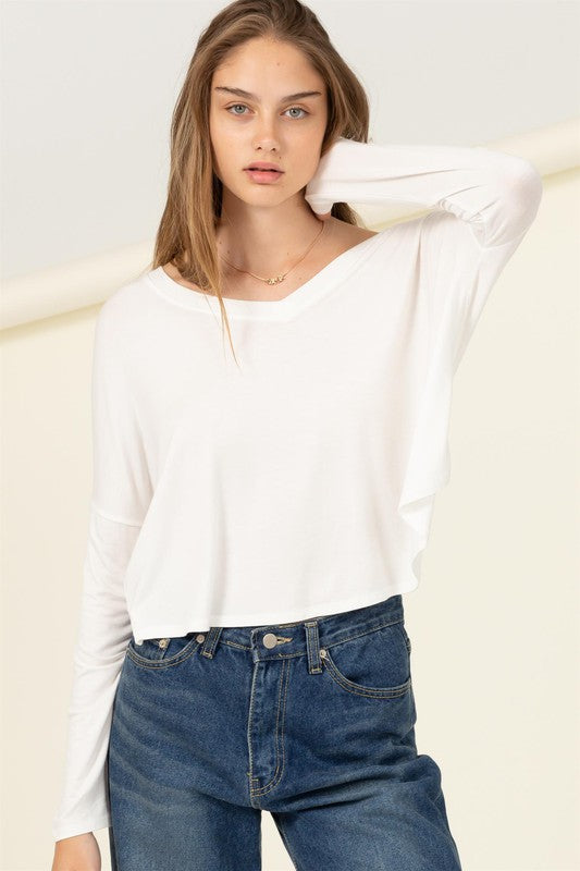 HYFVE Love Me Right V Neck Loose Fit Top