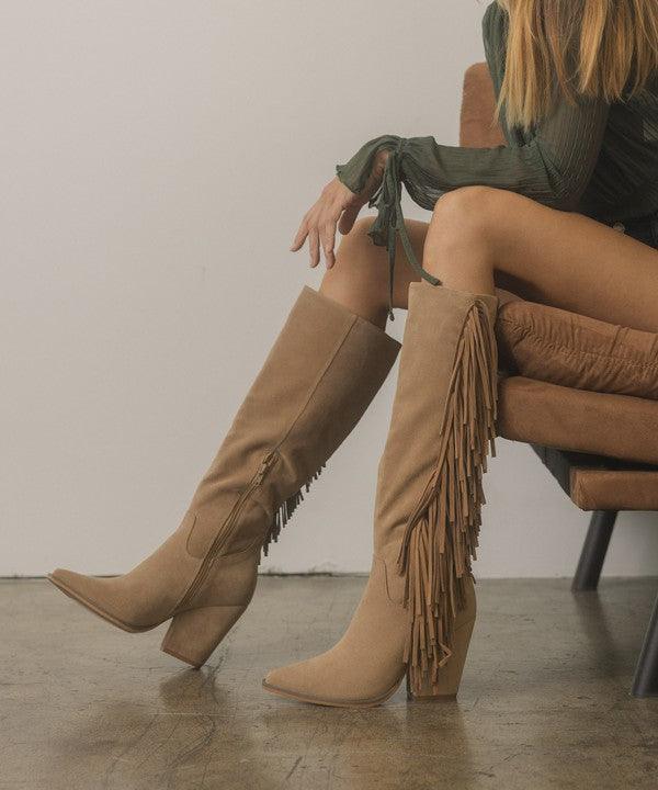 OASIS SOCIETY OUT WEST - Knee-High Fringe Boots - Boots