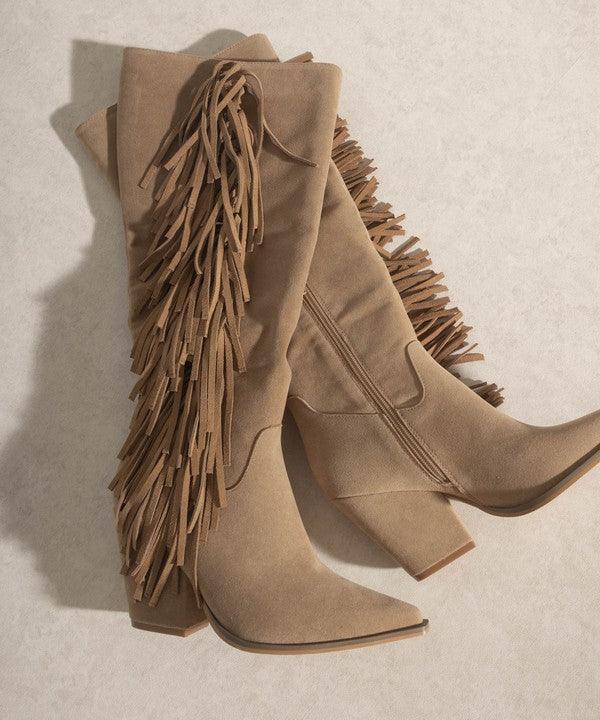 OASIS SOCIETY OUT WEST - Knee-High Fringe Boots - Boots