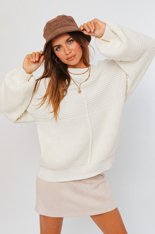 LE LIS Ribbed Knitted Sweater