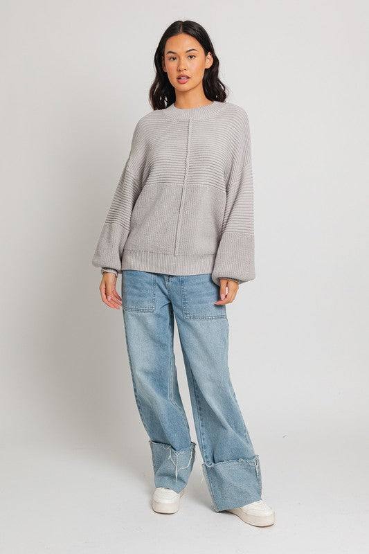 LE LIS Ribbed Knitted Sweater