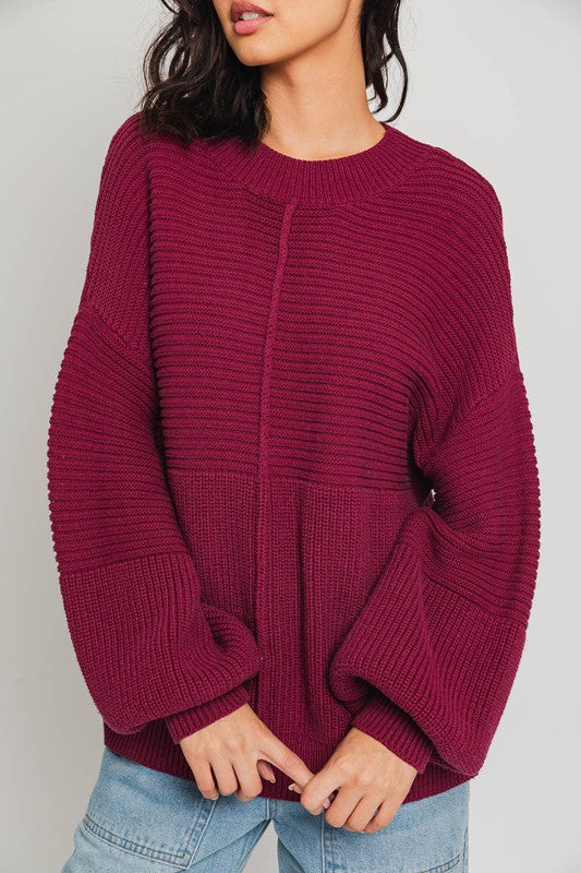 LE LIS Ribbed Knitted Sweater