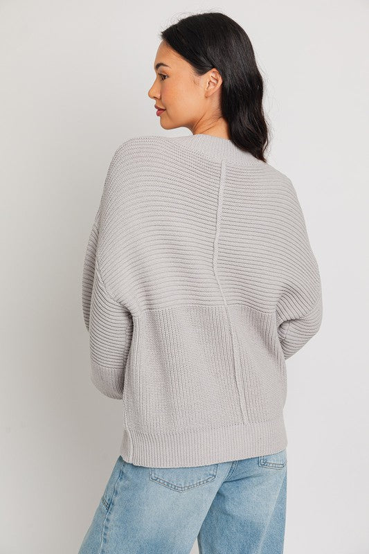 LE LIS Ribbed Knitted Sweater