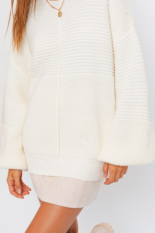 LE LIS Ribbed Knitted Sweater