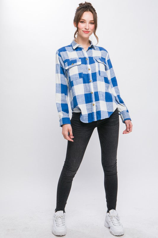 Love Tree Lightweight Plaid Button Down Shirt