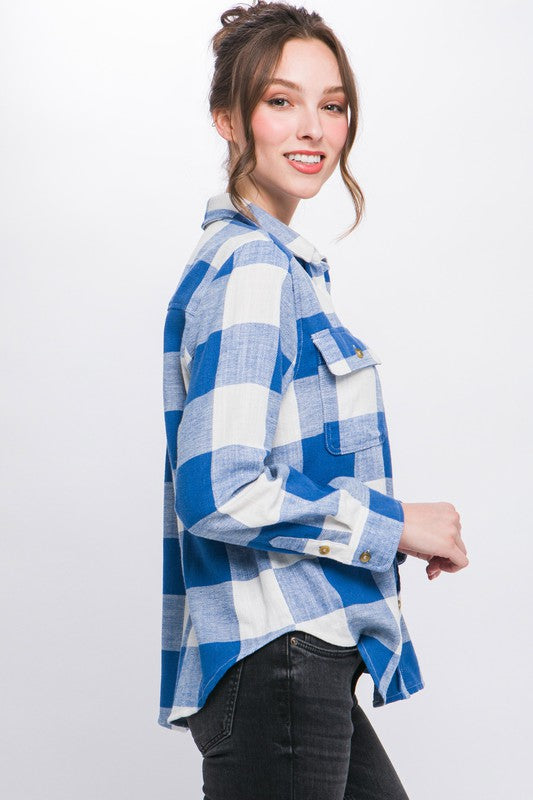 Love Tree Lightweight Plaid Button Down Shirt