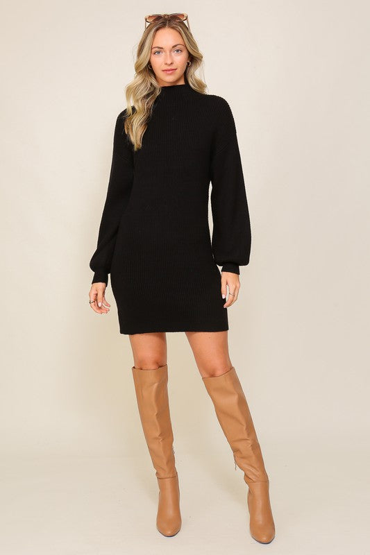 Long Sleeve Sweater Mini Dress