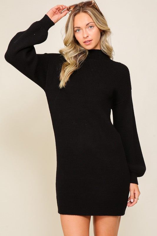 Long Sleeve Sweater Mini Dress