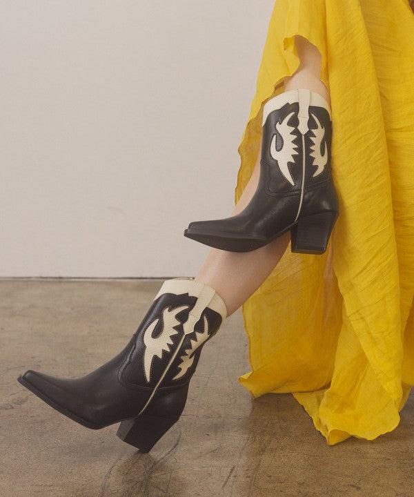 OASIS SOCIETY Houston - Layered Panel Cowboy Boots - Boots