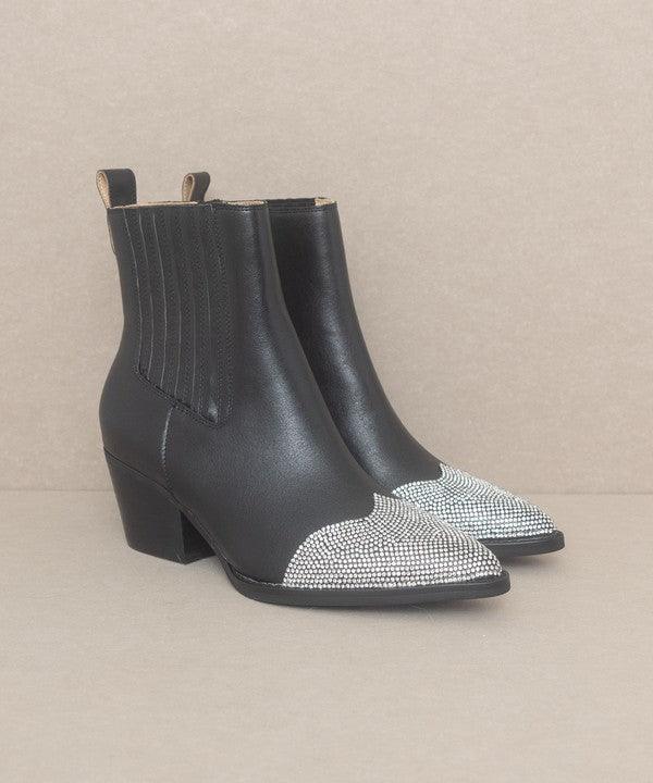 OASIS SOCIETY Zuri - Rhinestone Toed Booties - 