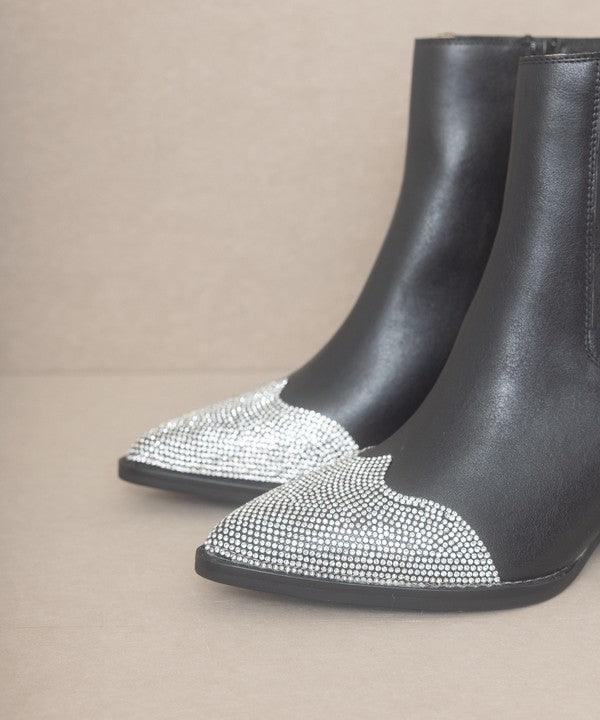 OASIS SOCIETY Zuri - Rhinestone Toed Booties - 