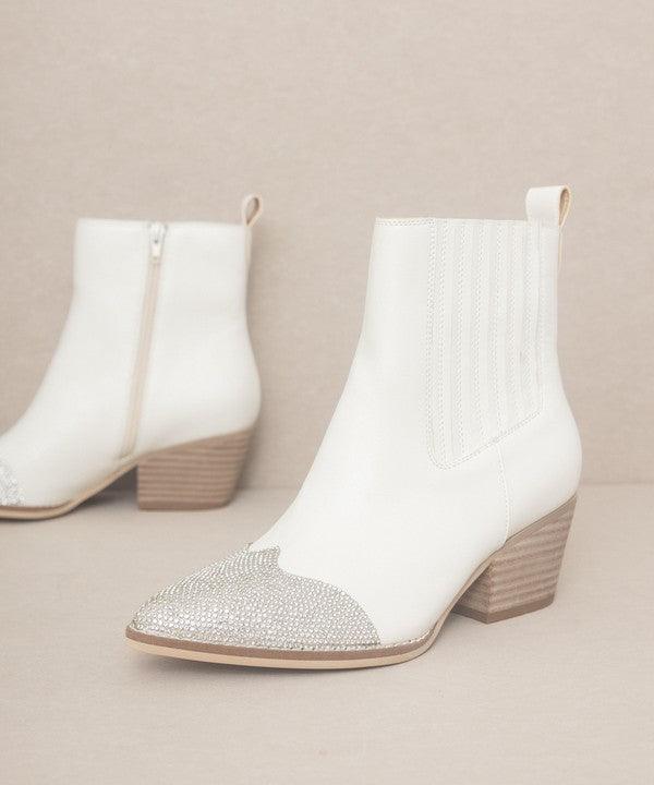 OASIS SOCIETY Zuri - Rhinestone Toed Booties - 