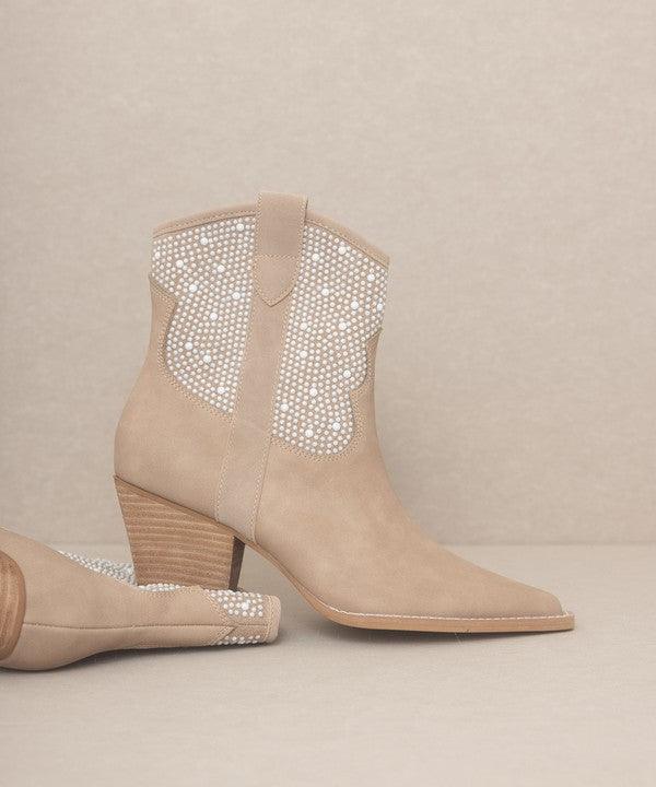 OASIS SOCIETY Cannes - Pearl Studded Western Boots - Boots