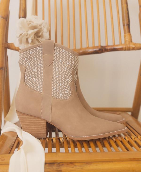 OASIS SOCIETY Cannes - Pearl Studded Western Boots - Boots