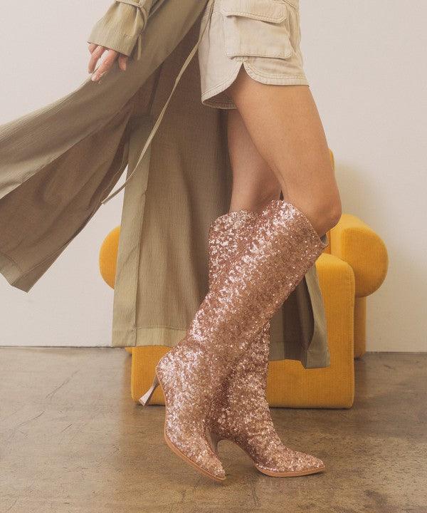 OASIS SOCIETY Jewel - Knee High Sequin Boots - Boots