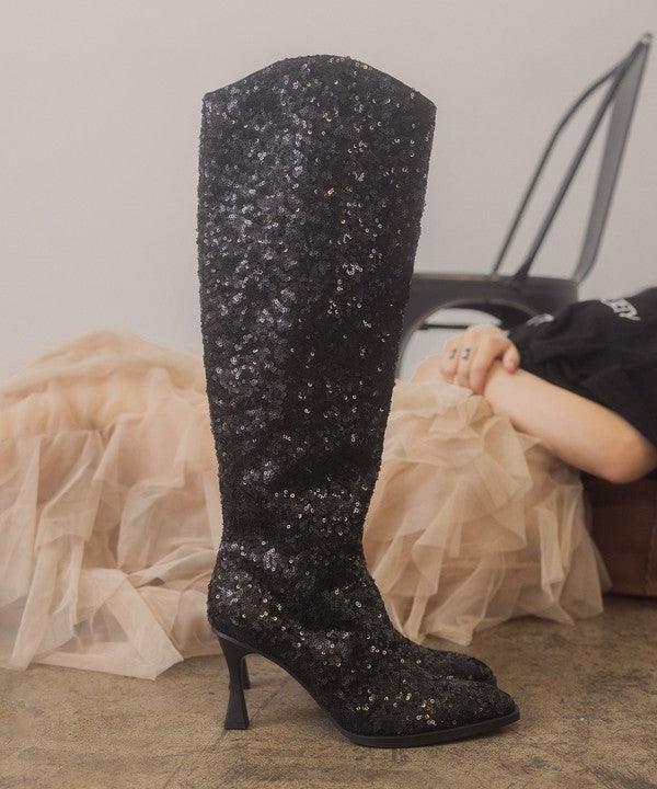 OASIS SOCIETY Jewel - Knee High Sequin Boots - Boots