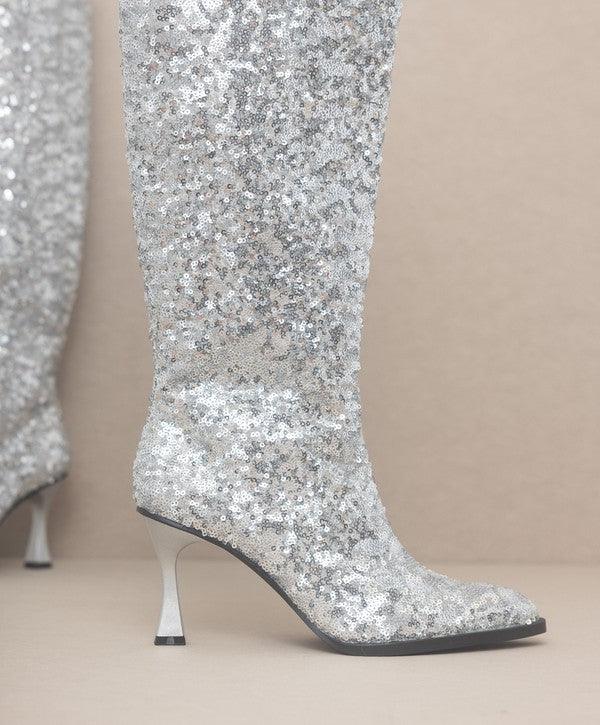 OASIS SOCIETY Jewel - Knee High Sequin Boots - Boots