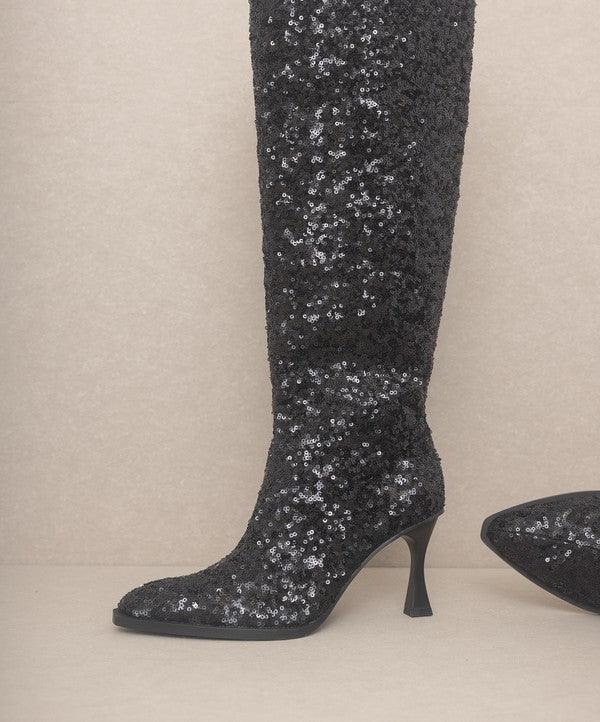 OASIS SOCIETY Jewel - Knee High Sequin Boots - Boots