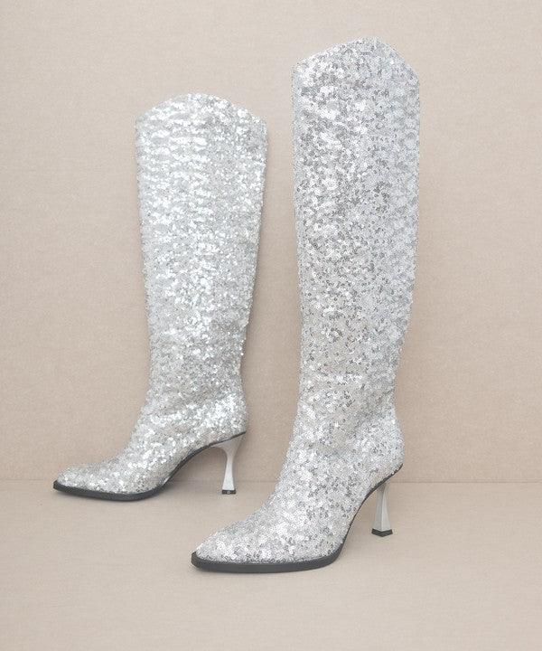 OASIS SOCIETY Jewel - Knee High Sequin Boots - Boots